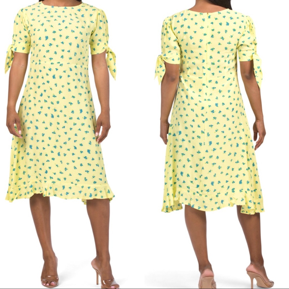 Faithfull The Brand Emilia Lemon Floral Midi Dress - Picture 4 of 16